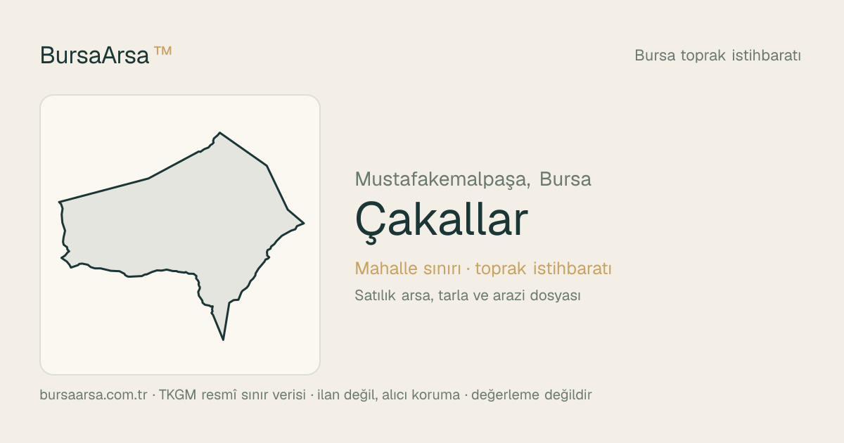 Çakallar (Mustafakemalpaşa) mahalle sınırı, TKGM kadastro verisi
