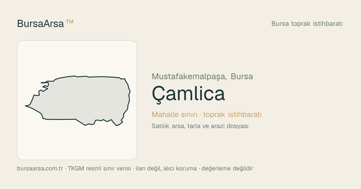 Çamlıca (Mustafakemalpaşa) mahalle sınırı, TKGM kadastro verisi