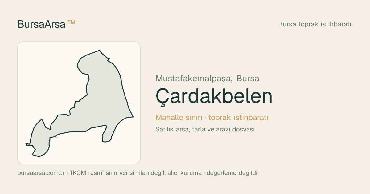 Çardakbelen (Mustafakemalpaşa) mahalle sınırı, TKGM kadastro verisi