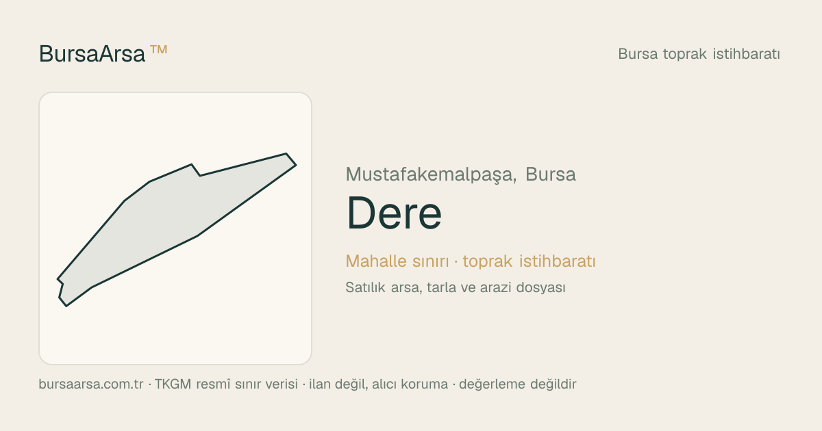 Dere (Mustafakemalpaşa) mahalle sınırı, TKGM kadastro verisi