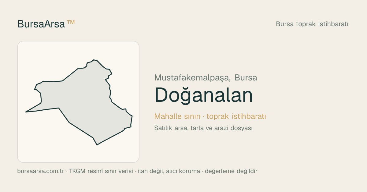Doğanalan (Mustafakemalpaşa) mahalle sınırı, TKGM kadastro verisi