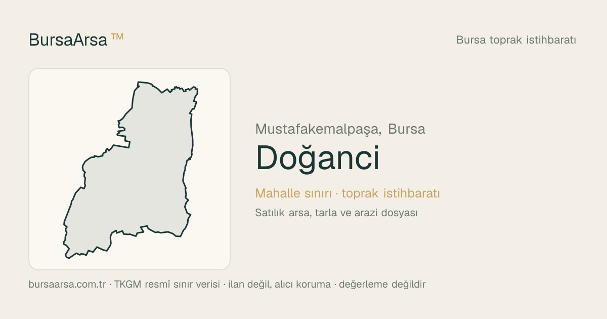 Doğancı (Mustafakemalpaşa) mahalle sınırı, TKGM kadastro verisi
