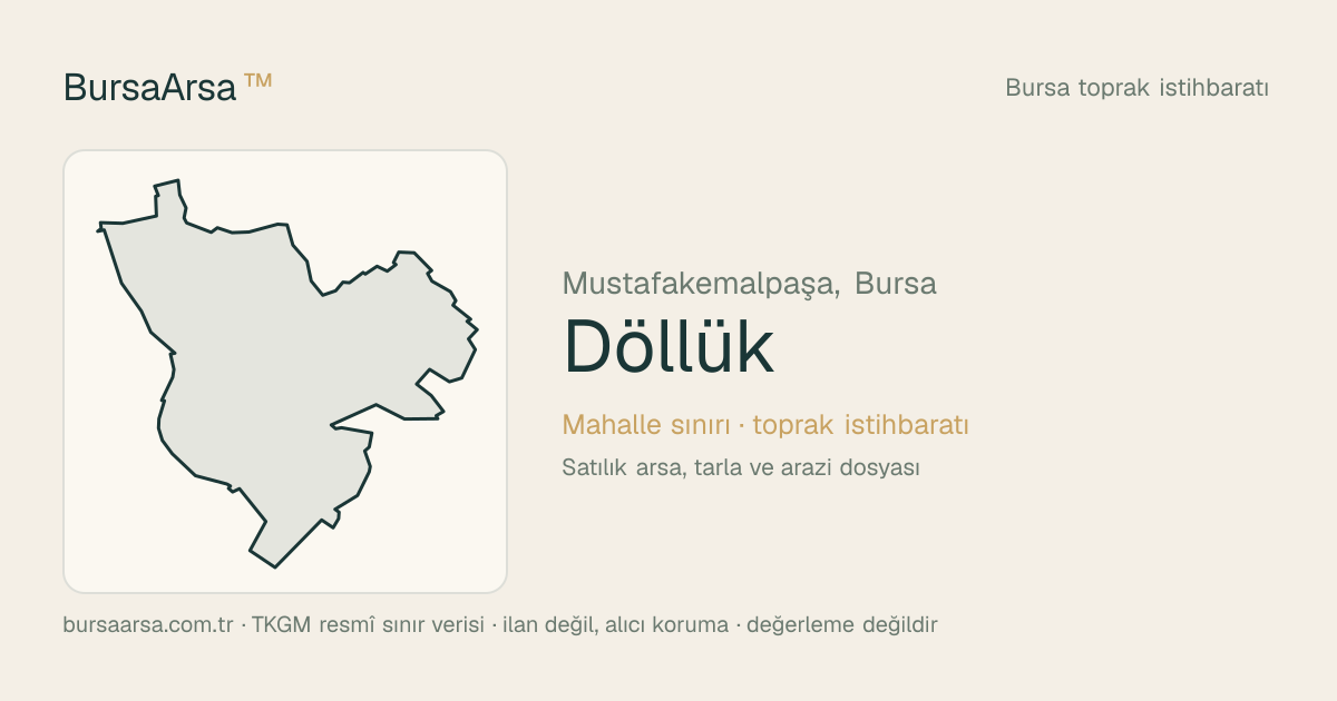 Döllük (Mustafakemalpaşa) mahalle sınırı, TKGM kadastro verisi