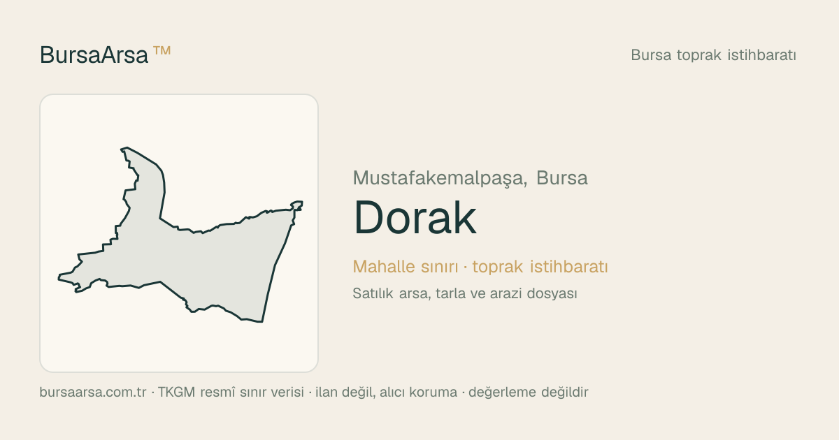 Dorak (Mustafakemalpaşa) mahalle sınırı, TKGM kadastro verisi