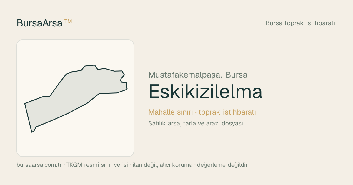 Eskikızılelma (Mustafakemalpaşa) mahalle sınırı, TKGM kadastro verisi