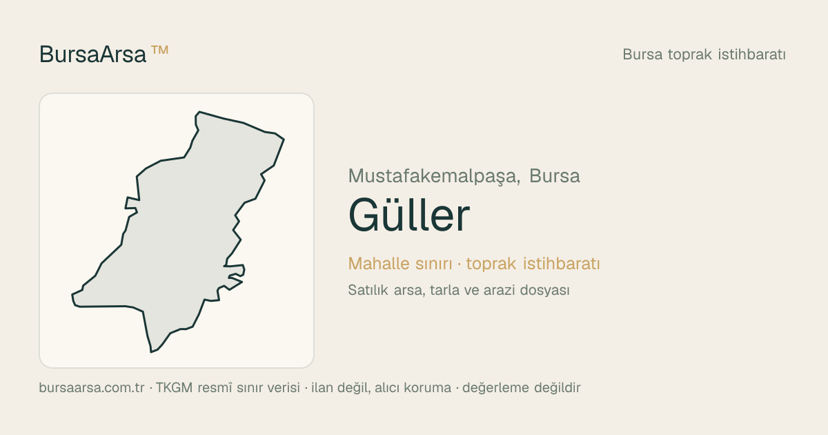 Güller (Mustafakemalpaşa) mahalle sınırı, TKGM kadastro verisi