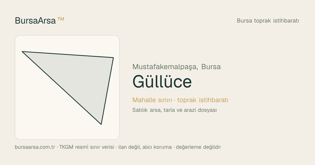 Güllüce (Mustafakemalpaşa) mahalle sınırı, TKGM kadastro verisi