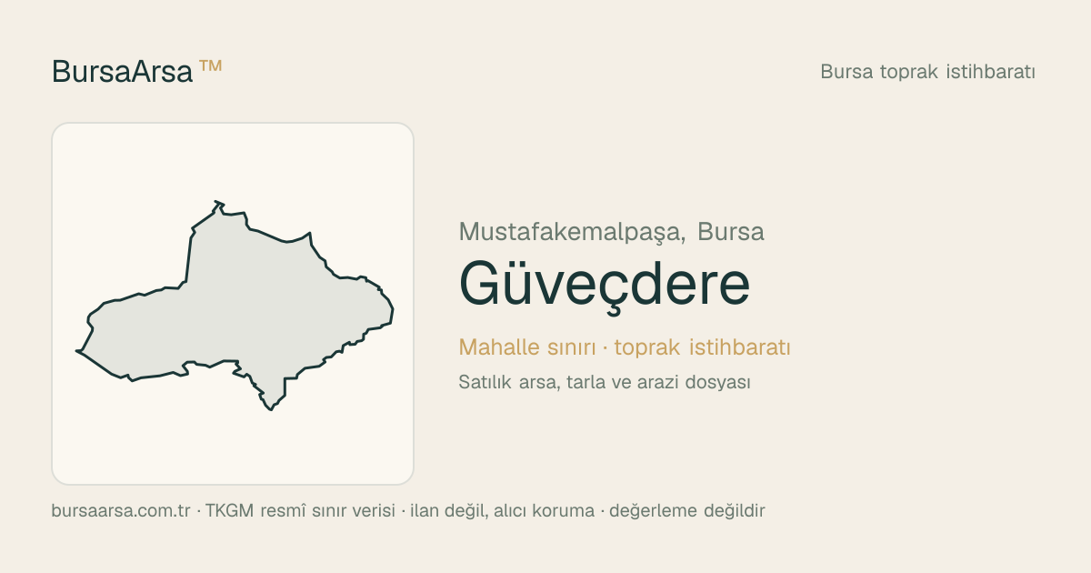 Güveçdere (Mustafakemalpaşa) mahalle sınırı, TKGM kadastro verisi
