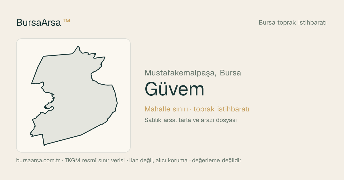 Güvem (Mustafakemalpaşa) mahalle sınırı, TKGM kadastro verisi