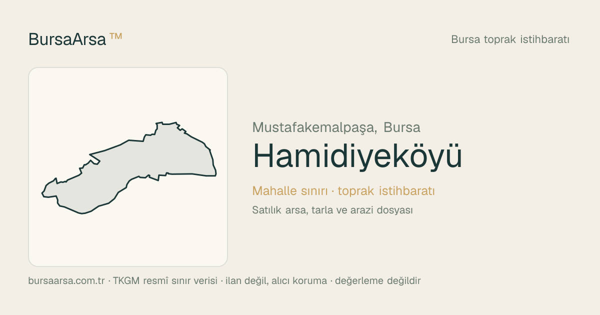 Hamidiyeköyü (Mustafakemalpaşa) mahalle sınırı, TKGM kadastro verisi