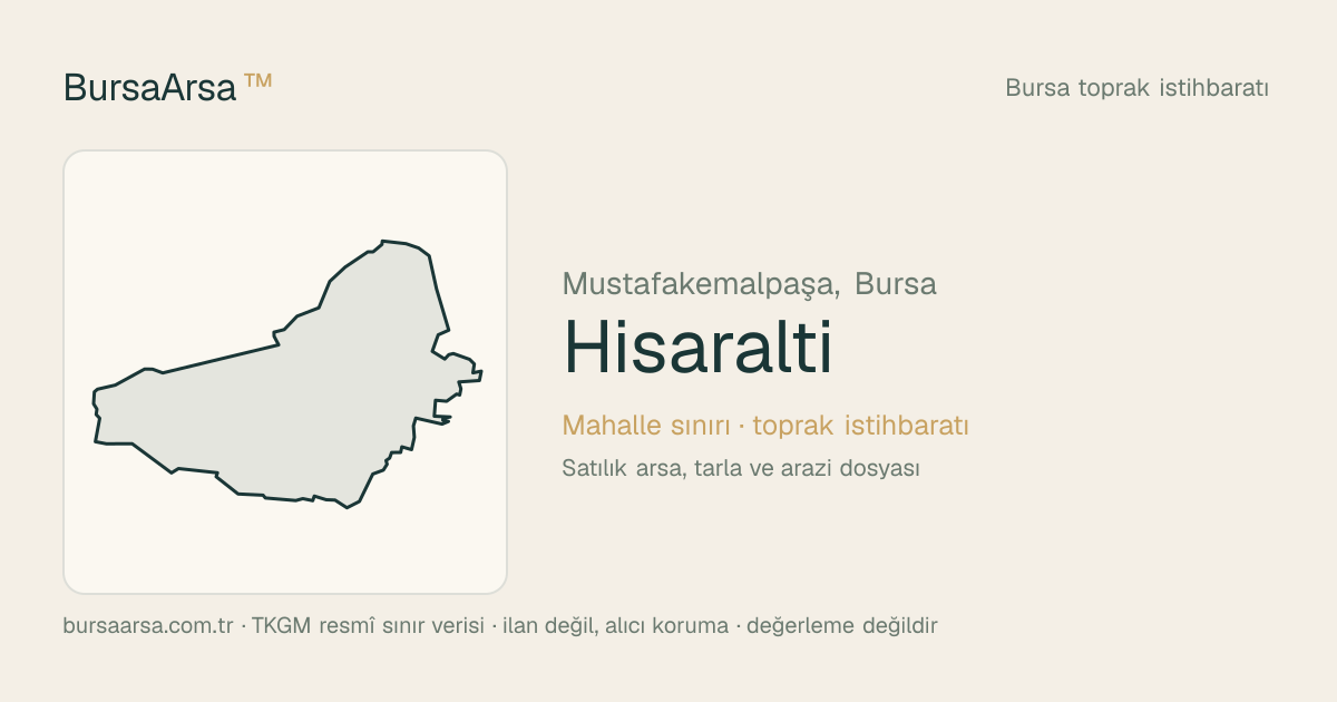 Hisaraltı (Mustafakemalpaşa) mahalle sınırı, TKGM kadastro verisi