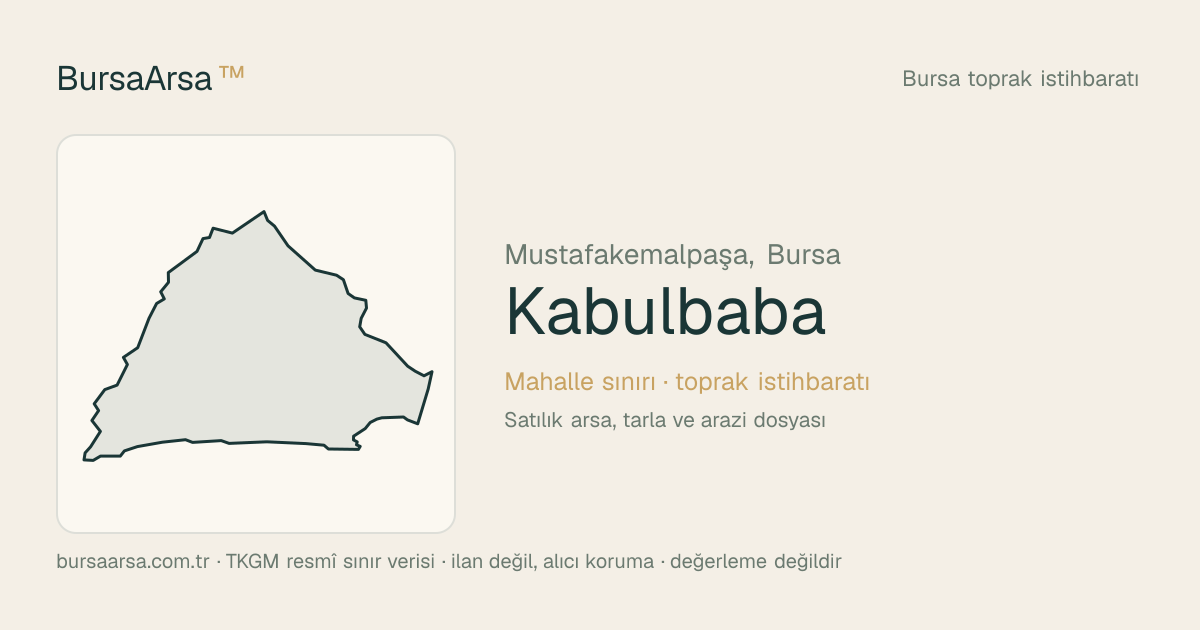Kabulbaba (Mustafakemalpaşa) mahalle sınırı, TKGM kadastro verisi