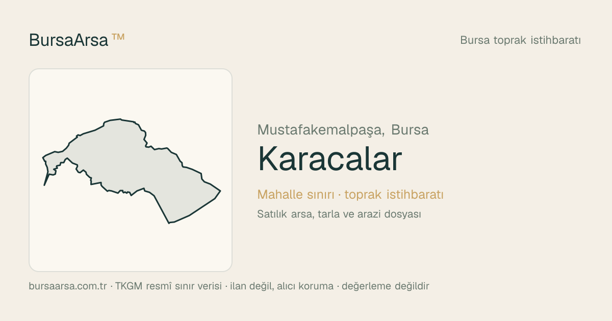 Karacalar (Mustafakemalpaşa) mahalle sınırı, TKGM kadastro verisi