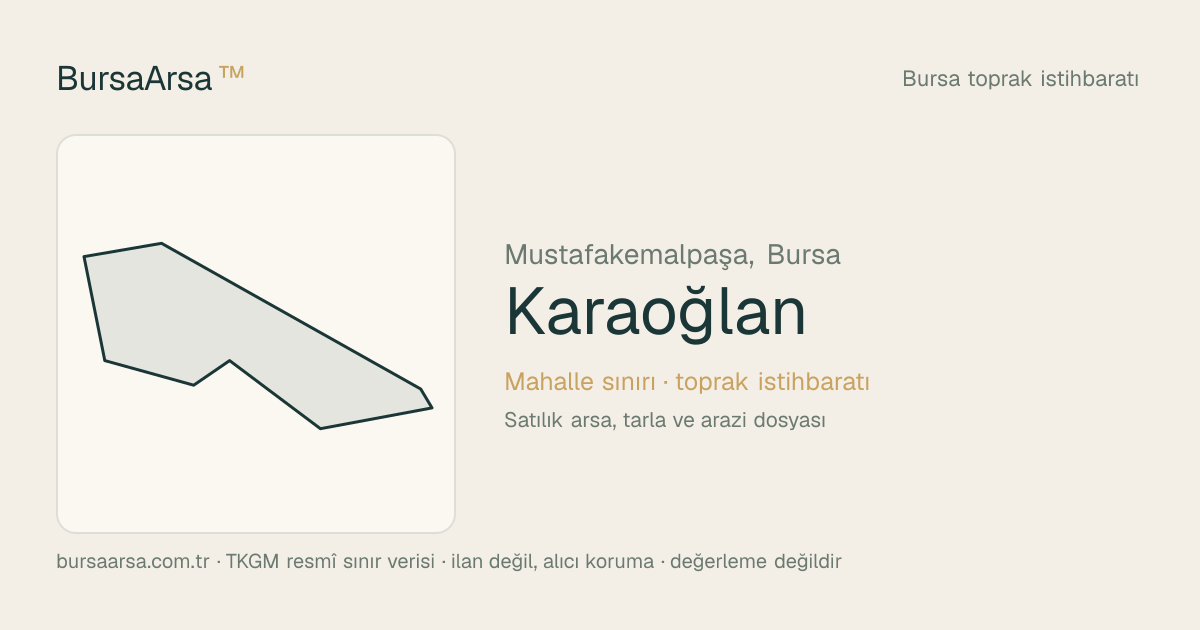 Karaoğlan (Mustafakemalpaşa) mahalle sınırı, TKGM kadastro verisi