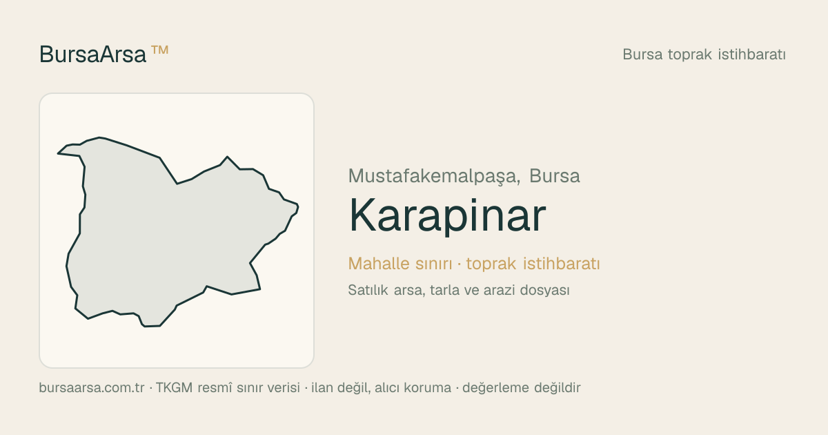 Karapınar (Mustafakemalpaşa) mahalle sınırı, TKGM kadastro verisi