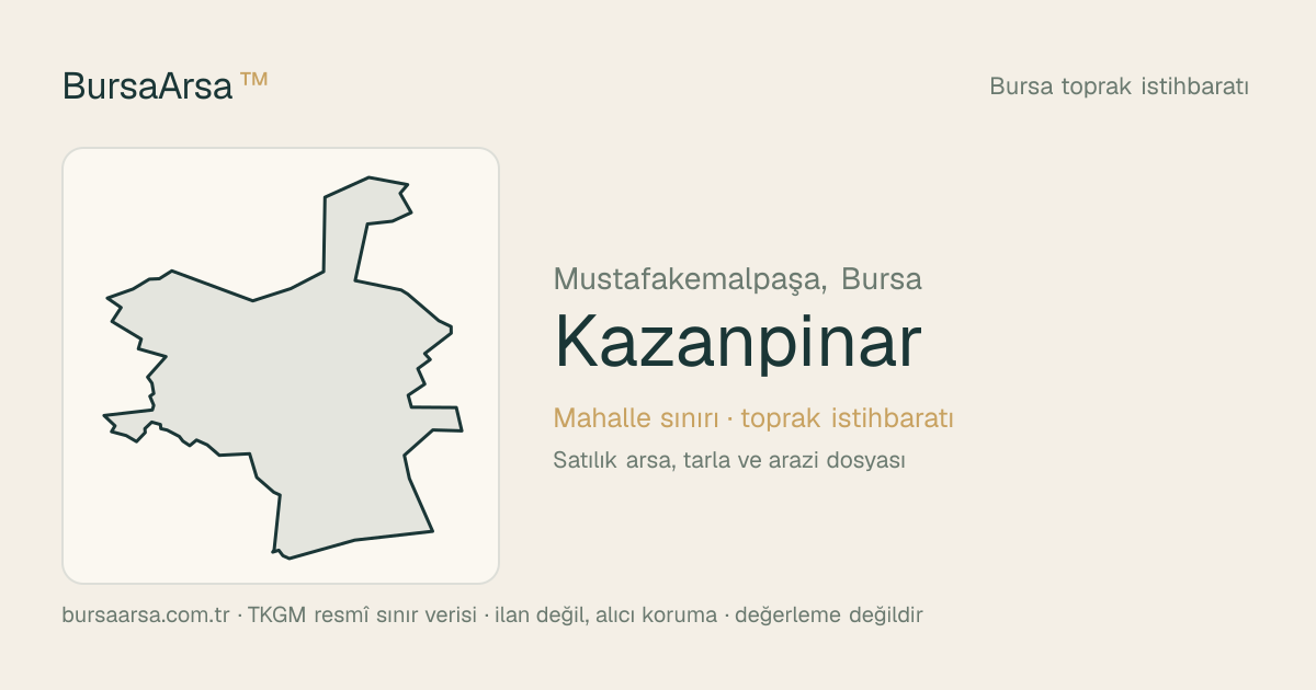 Kazanpınar (Mustafakemalpaşa) mahalle sınırı, TKGM kadastro verisi