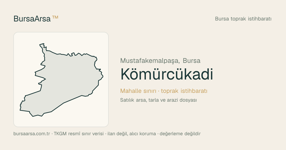 Kömürcükadı (Mustafakemalpaşa) mahalle sınırı, TKGM kadastro verisi