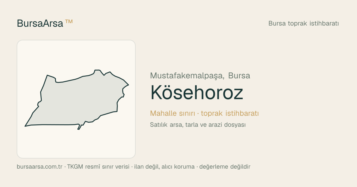 Kösehoroz (Mustafakemalpaşa) mahalle sınırı, TKGM kadastro verisi