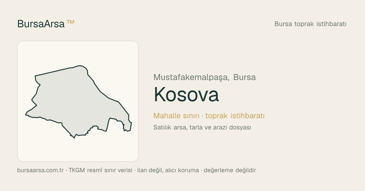 Kosova (Mustafakemalpaşa) mahalle sınırı, TKGM kadastro verisi