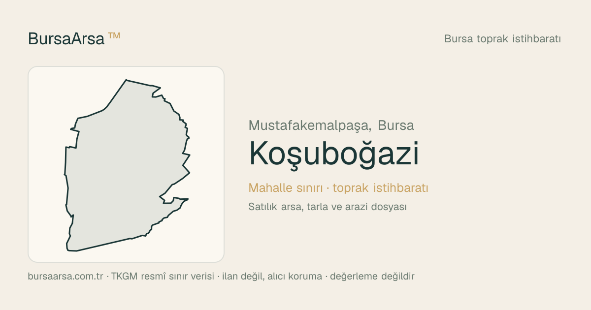 Koşuboğazı (Mustafakemalpaşa) mahalle sınırı, TKGM kadastro verisi