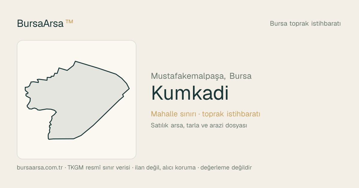 Kumkadı (Mustafakemalpaşa) mahalle sınırı, TKGM kadastro verisi