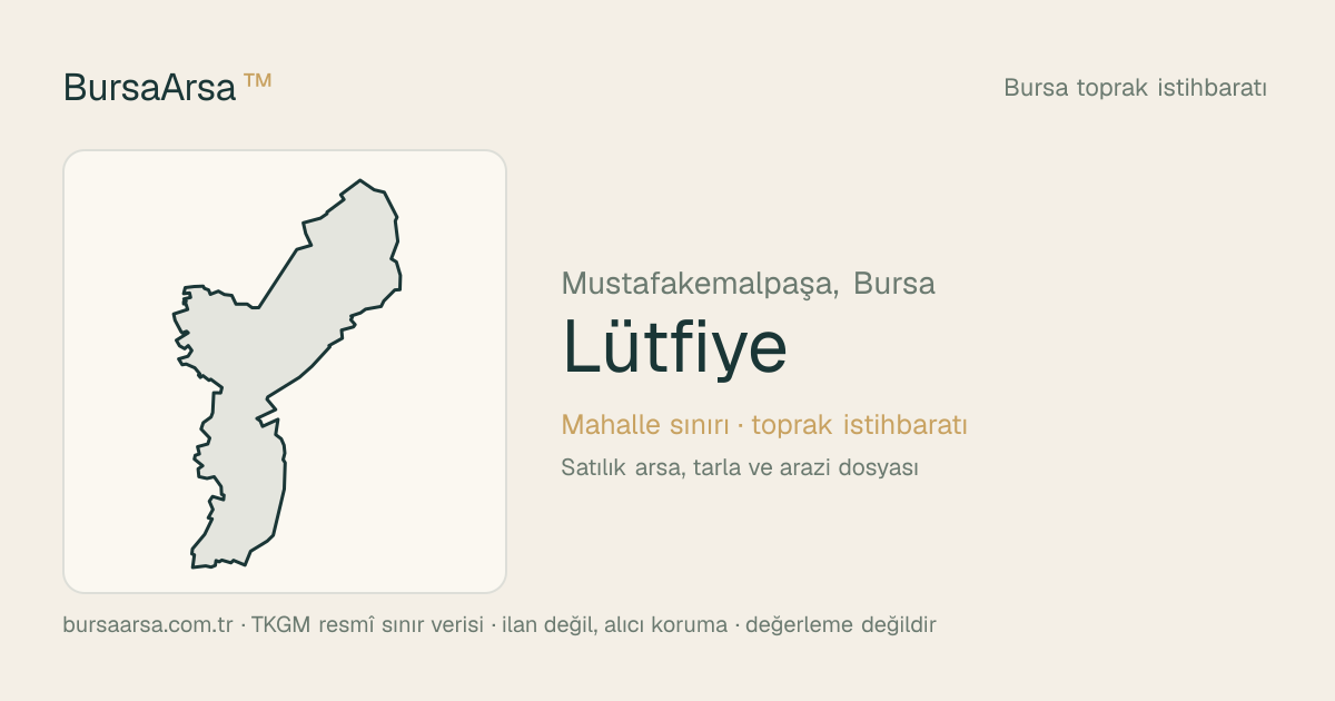 Lütfiye (Mustafakemalpaşa) mahalle sınırı, TKGM kadastro verisi