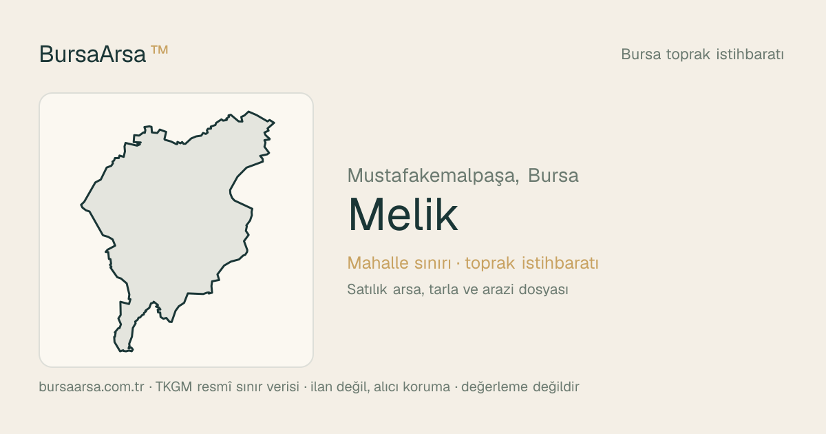 Melik (Mustafakemalpaşa) mahalle sınırı, TKGM kadastro verisi