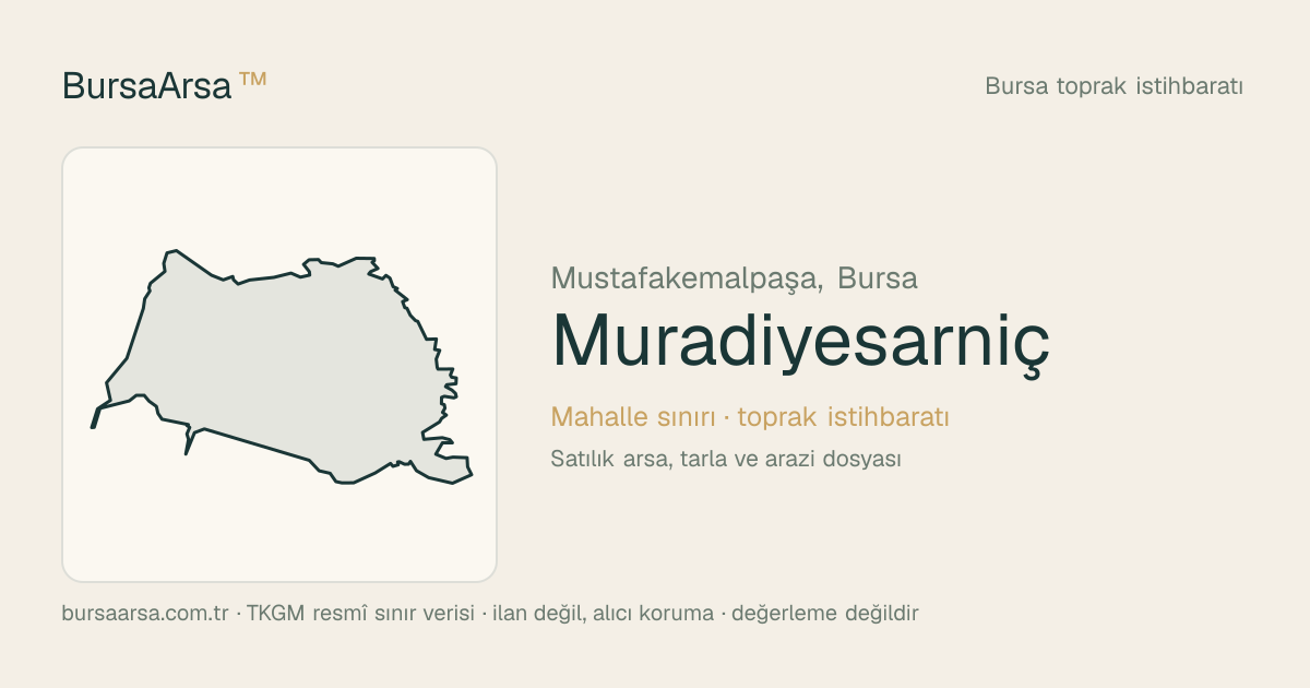 Muradiyesarnıç (Mustafakemalpaşa) mahalle sınırı, TKGM kadastro verisi