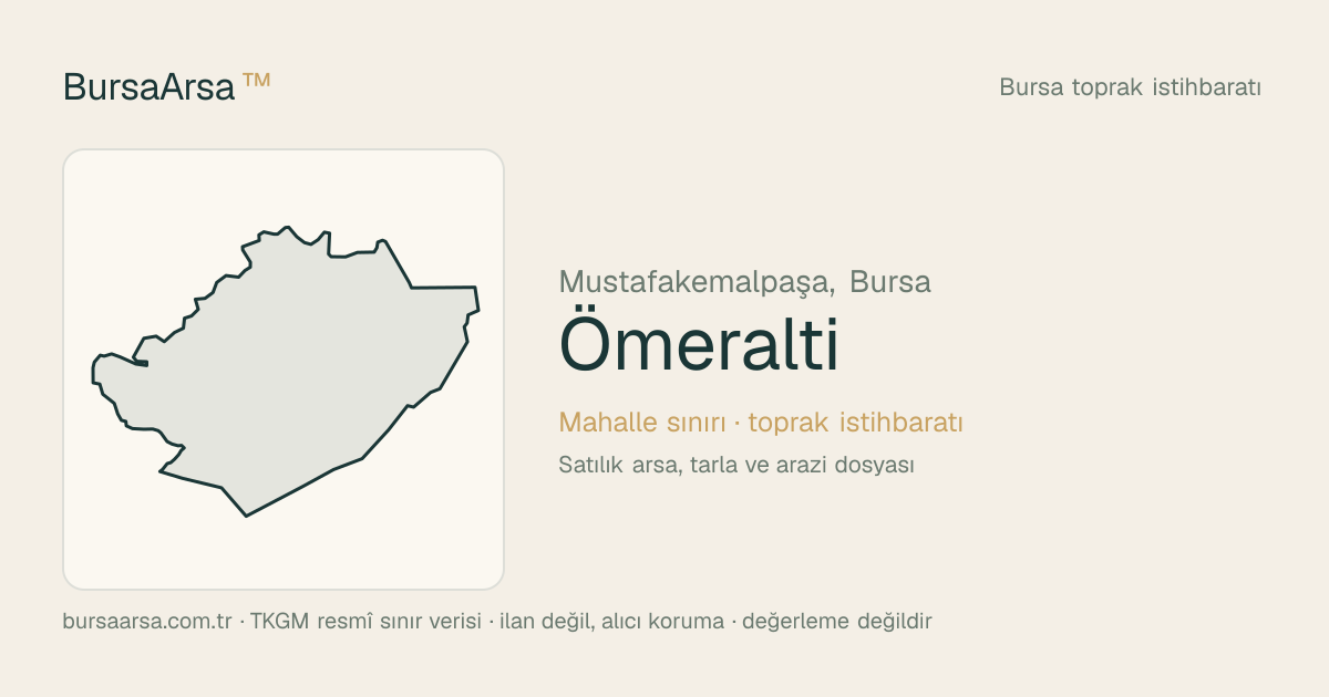 Ömeraltı (Mustafakemalpaşa) mahalle sınırı, TKGM kadastro verisi