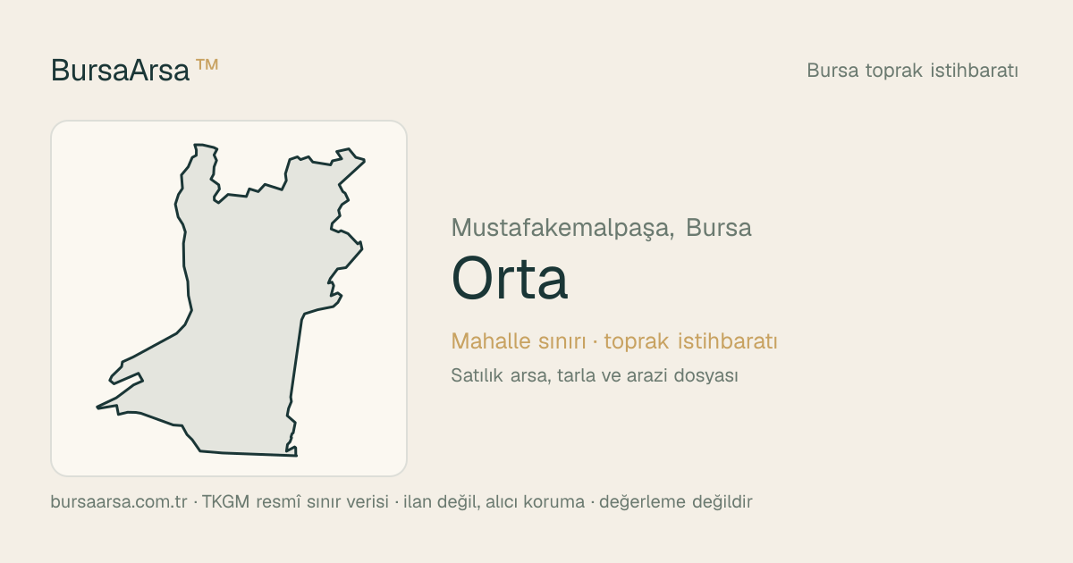 Orta (Mustafakemalpaşa) mahalle sınırı, TKGM kadastro verisi