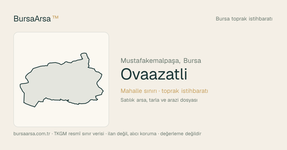 Ovaazatlı (Mustafakemalpaşa) mahalle sınırı, TKGM kadastro verisi