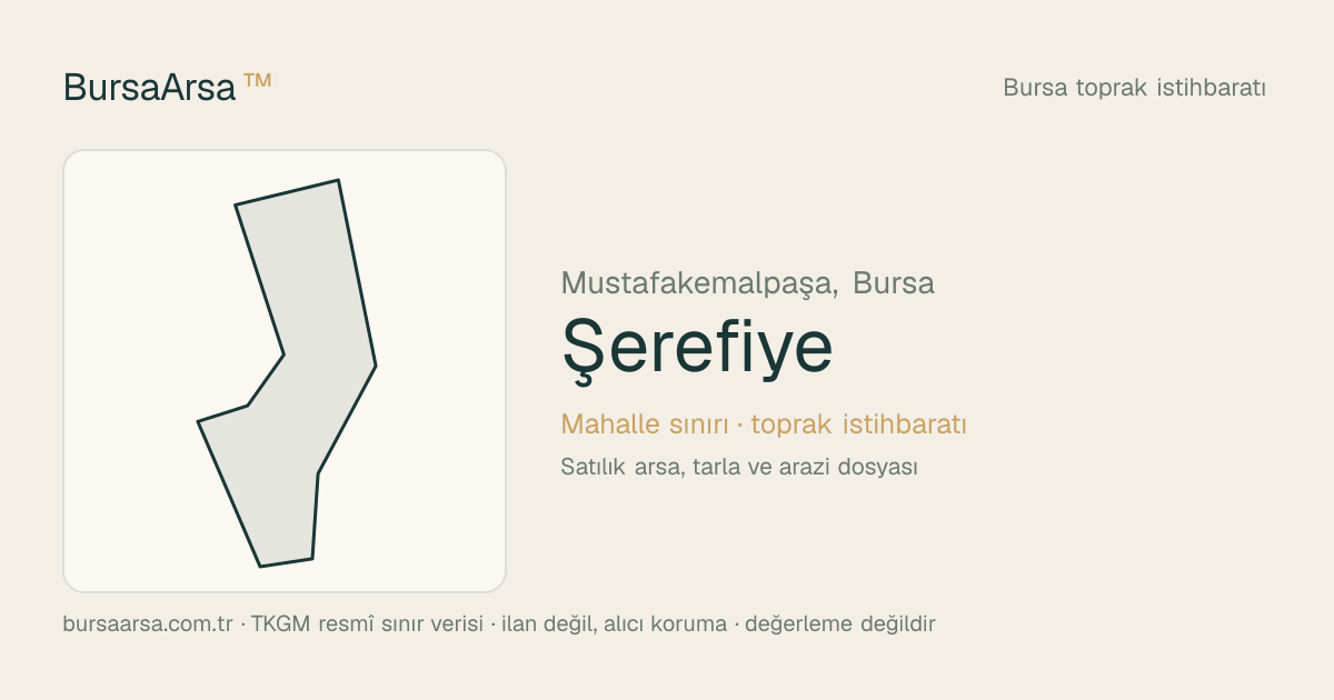 Şerefiye (Mustafakemalpaşa) mahalle sınırı, TKGM kadastro verisi