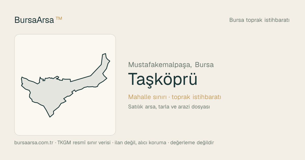 Taşköprü (Mustafakemalpaşa) mahalle sınırı, TKGM kadastro verisi