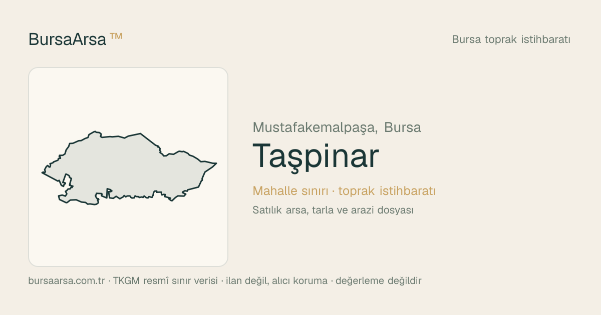 Taşpınar (Mustafakemalpaşa) mahalle sınırı, TKGM kadastro verisi
