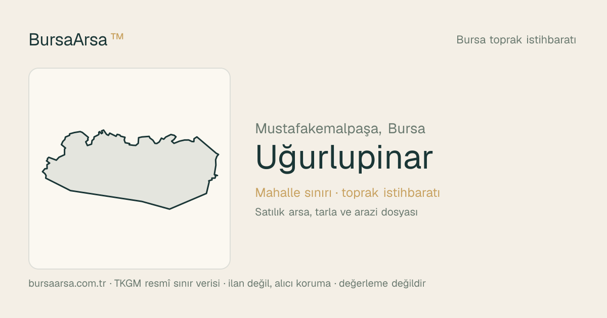 Uğurlupınar (Mustafakemalpaşa) mahalle sınırı, TKGM kadastro verisi