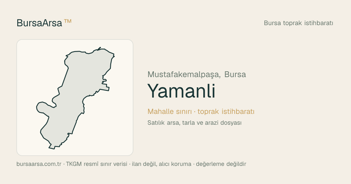 Yamanlı (Mustafakemalpaşa) mahalle sınırı, TKGM kadastro verisi