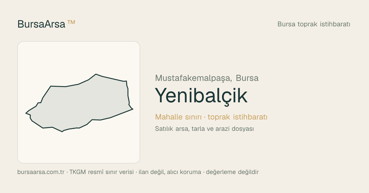 Yenibalçık (Mustafakemalpaşa) mahalle sınırı, TKGM kadastro verisi