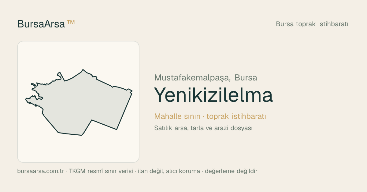 Yenikızılelma (Mustafakemalpaşa) mahalle sınırı, TKGM kadastro verisi