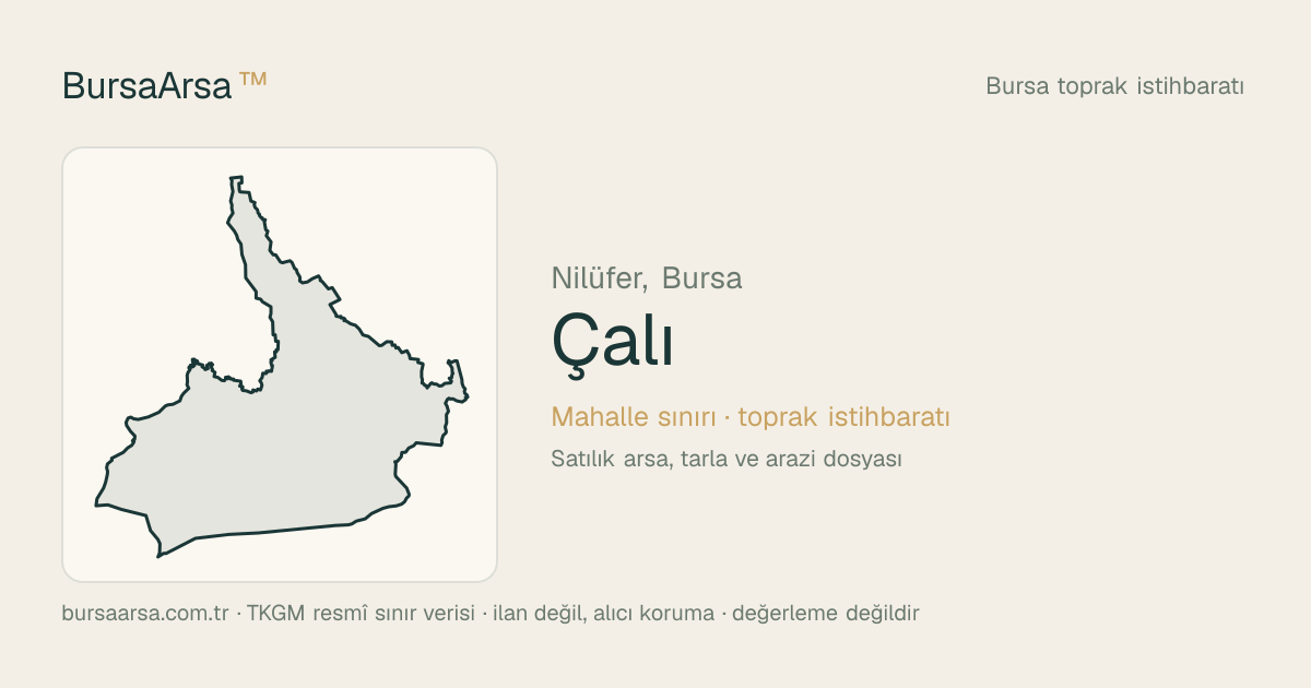 Çalı (Nilüfer) mahalle sınırı, TKGM kadastro verisi