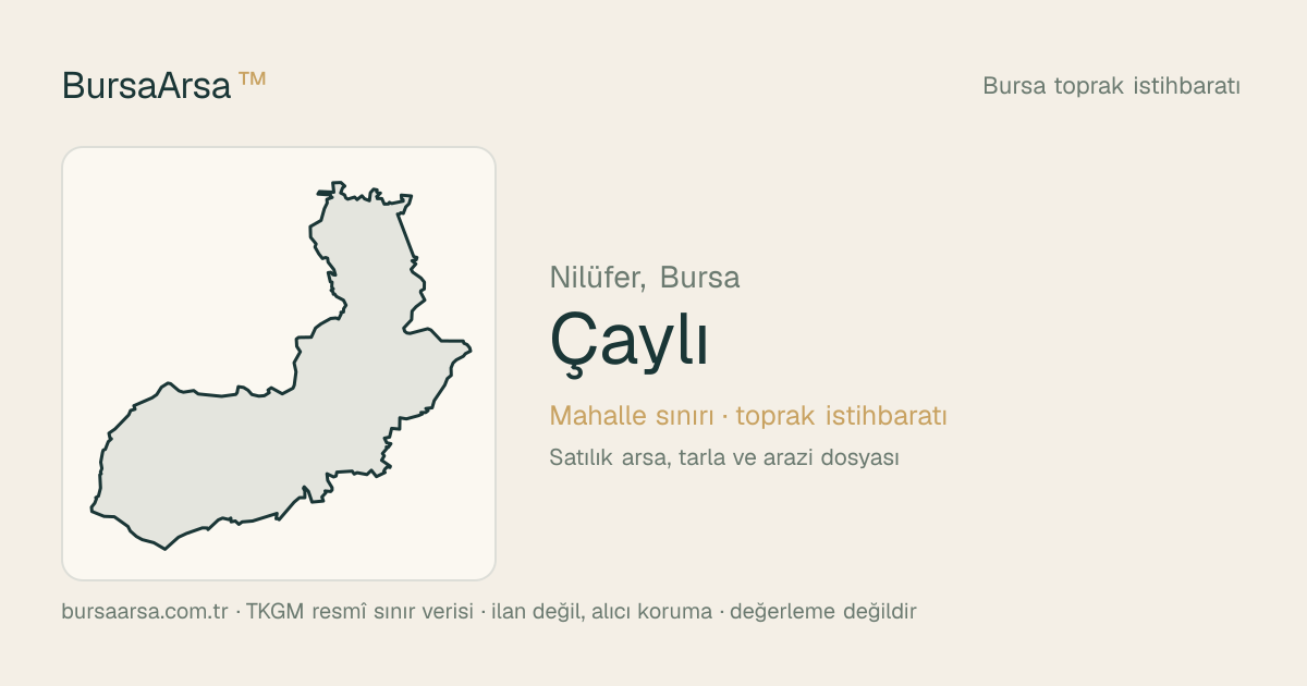 Çaylı (Nilüfer) mahalle sınırı, TKGM kadastro verisi