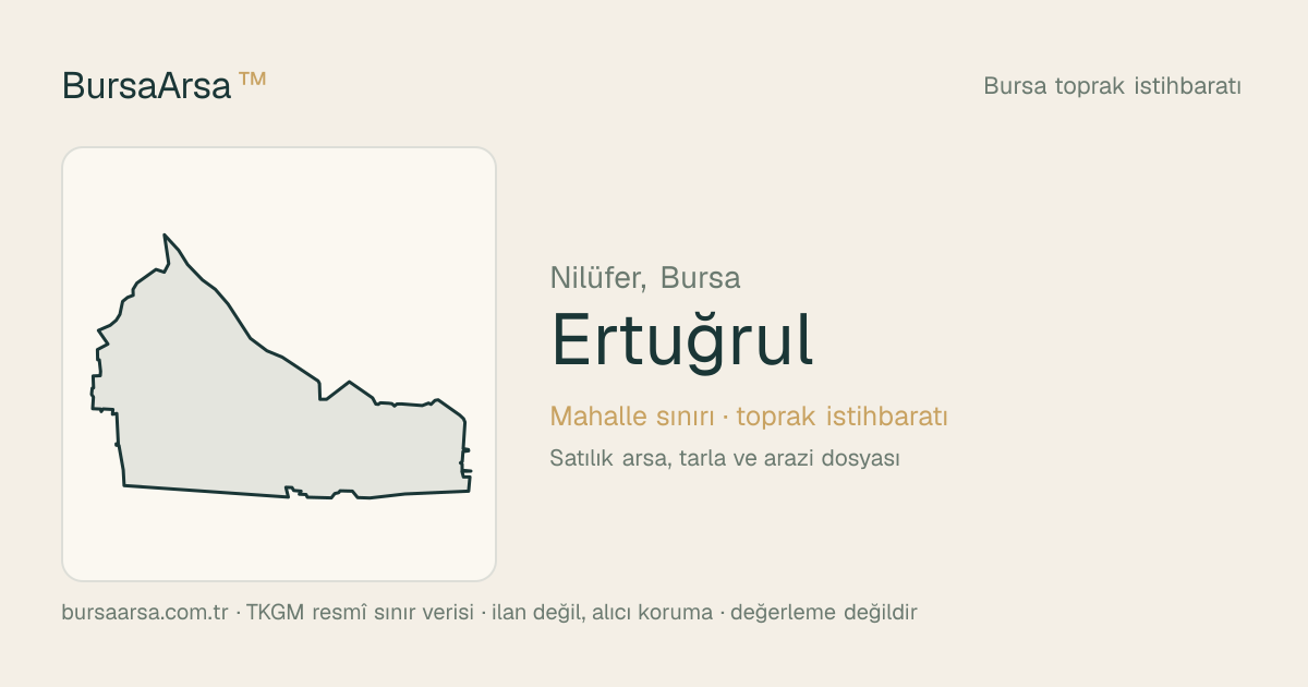 Ertuğrul (Nilüfer) mahalle sınırı, TKGM kadastro verisi