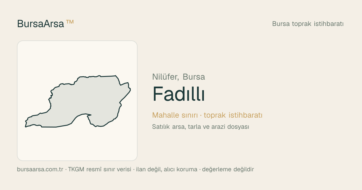 Fadıllı (Nilüfer) mahalle sınırı, TKGM kadastro verisi