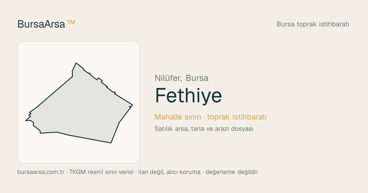 Fethiye (Nilüfer) mahalle sınırı, TKGM kadastro verisi