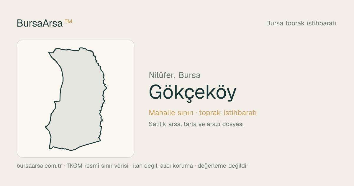 Gökçeköy (Nilüfer) mahalle sınırı, TKGM kadastro verisi