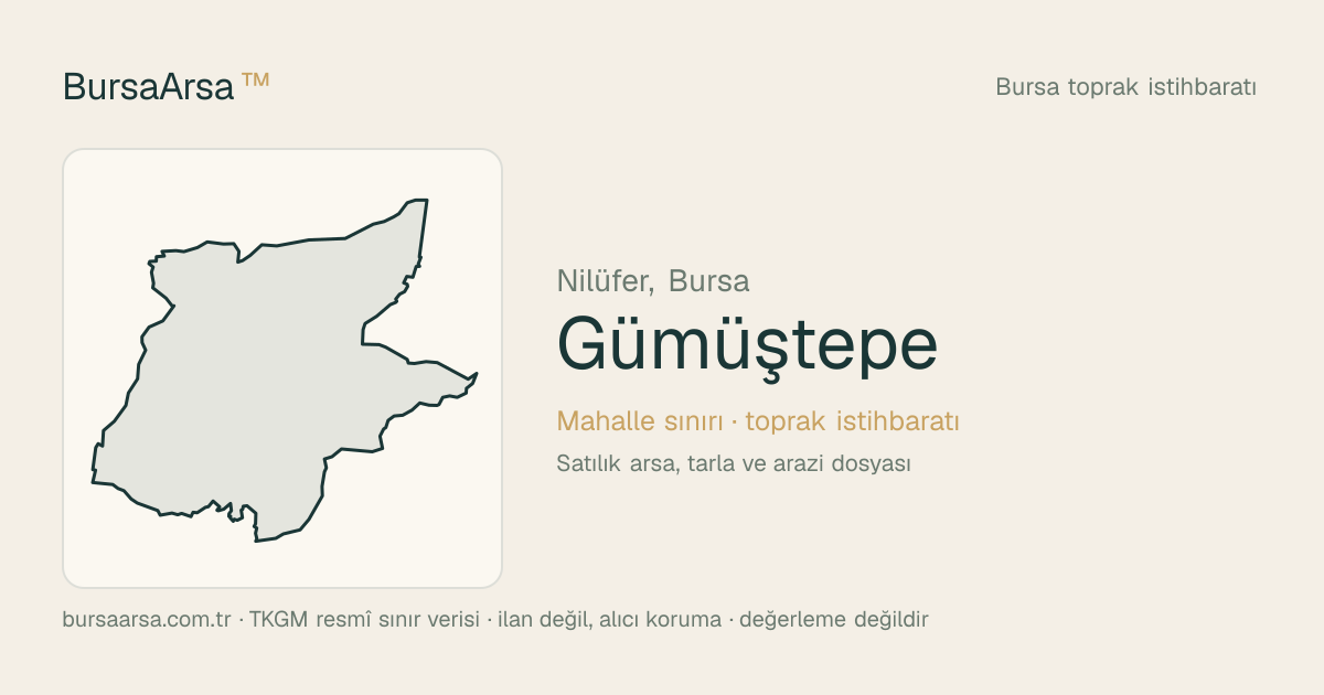 Gümüştepe (Nilüfer) mahalle sınırı, TKGM kadastro verisi