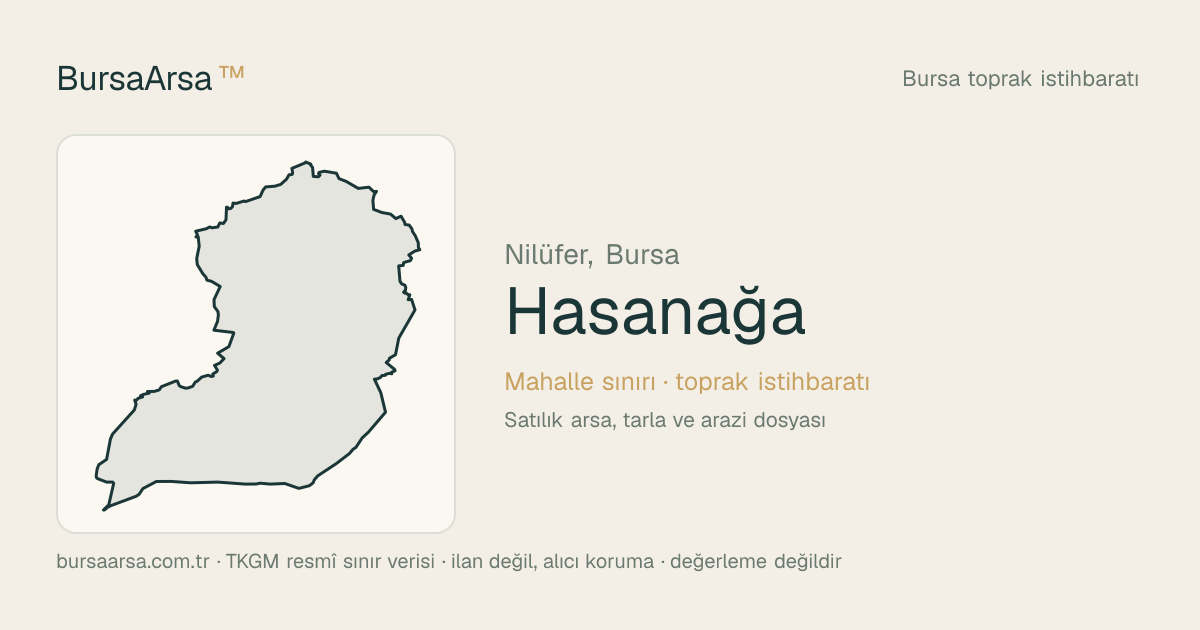 Hasanağa (Nilüfer) mahalle sınırı, TKGM kadastro verisi