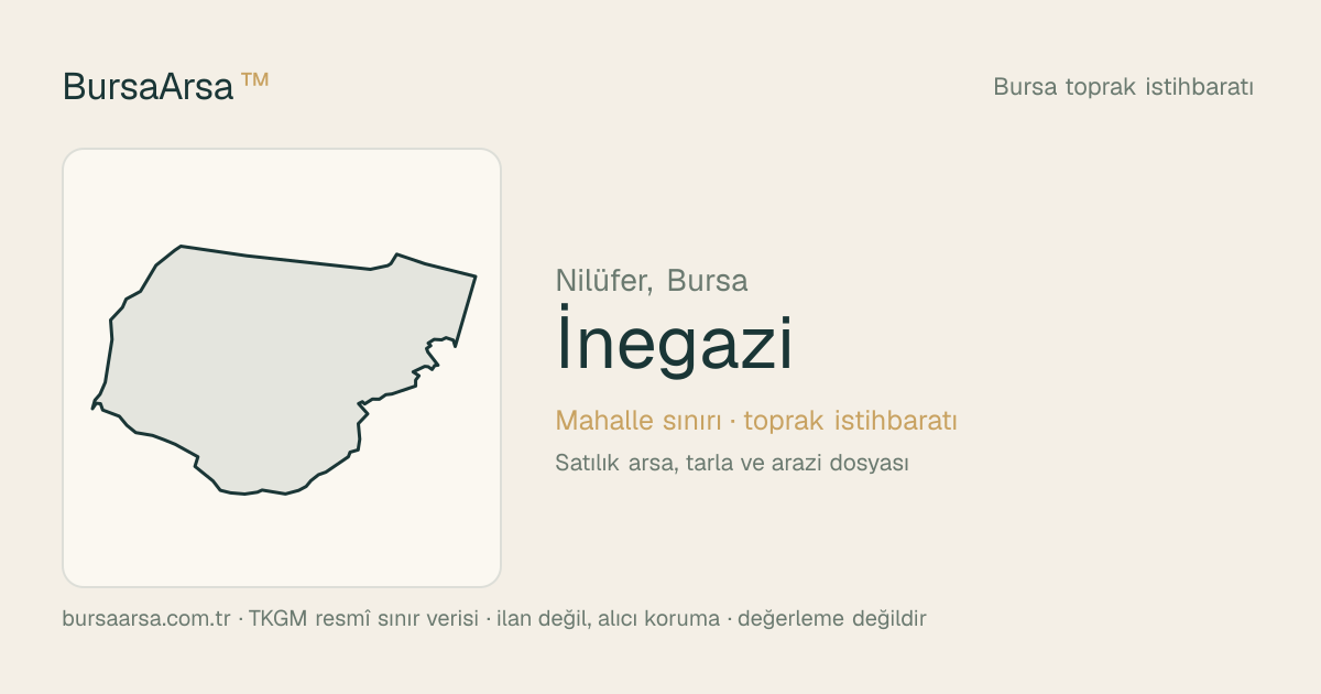 İnegazi (Nilüfer) mahalle sınırı, TKGM kadastro verisi