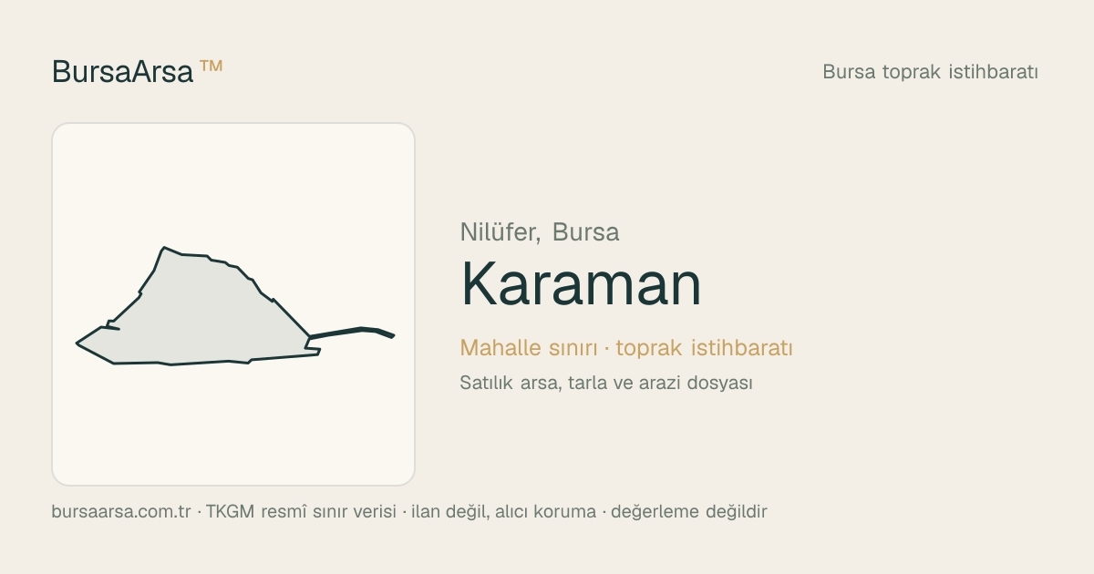 Karaman (Nilüfer) mahalle sınırı, TKGM kadastro verisi