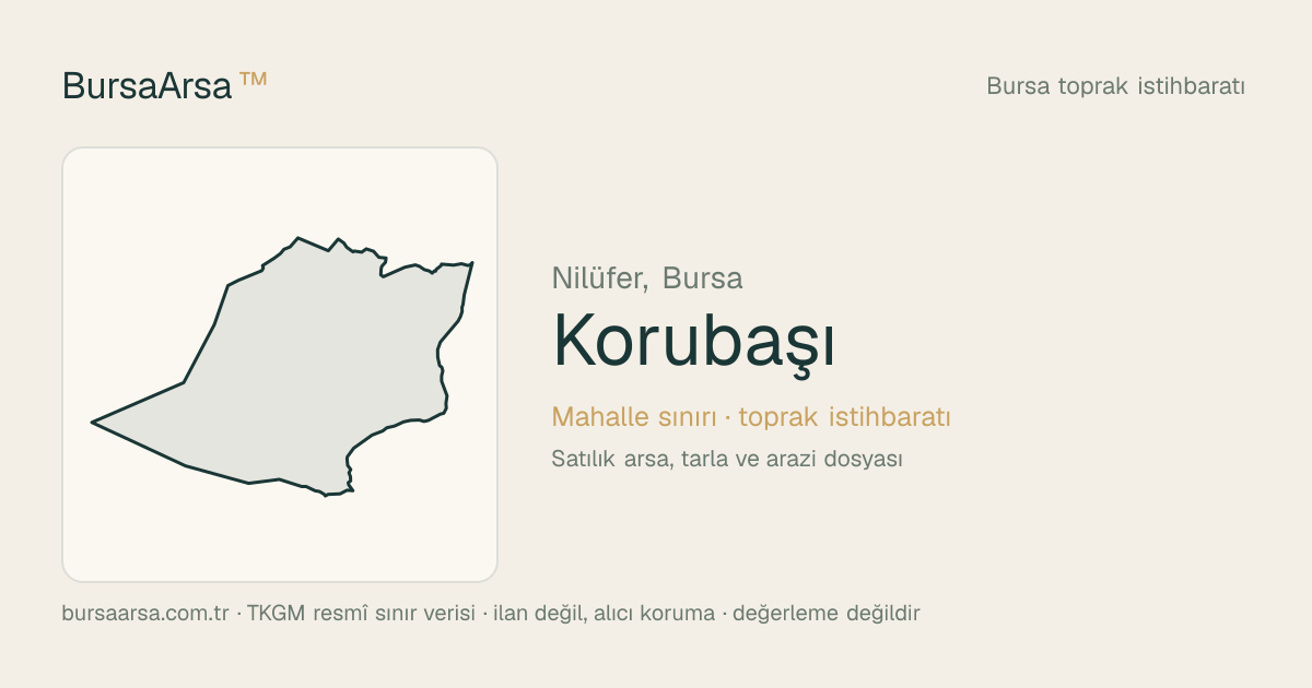Korubaşı (Nilüfer) mahalle sınırı, TKGM kadastro verisi