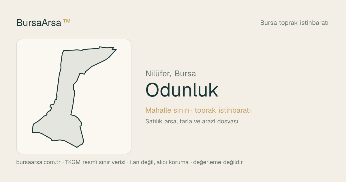 Odunluk (Nilüfer) mahalle sınırı, TKGM kadastro verisi